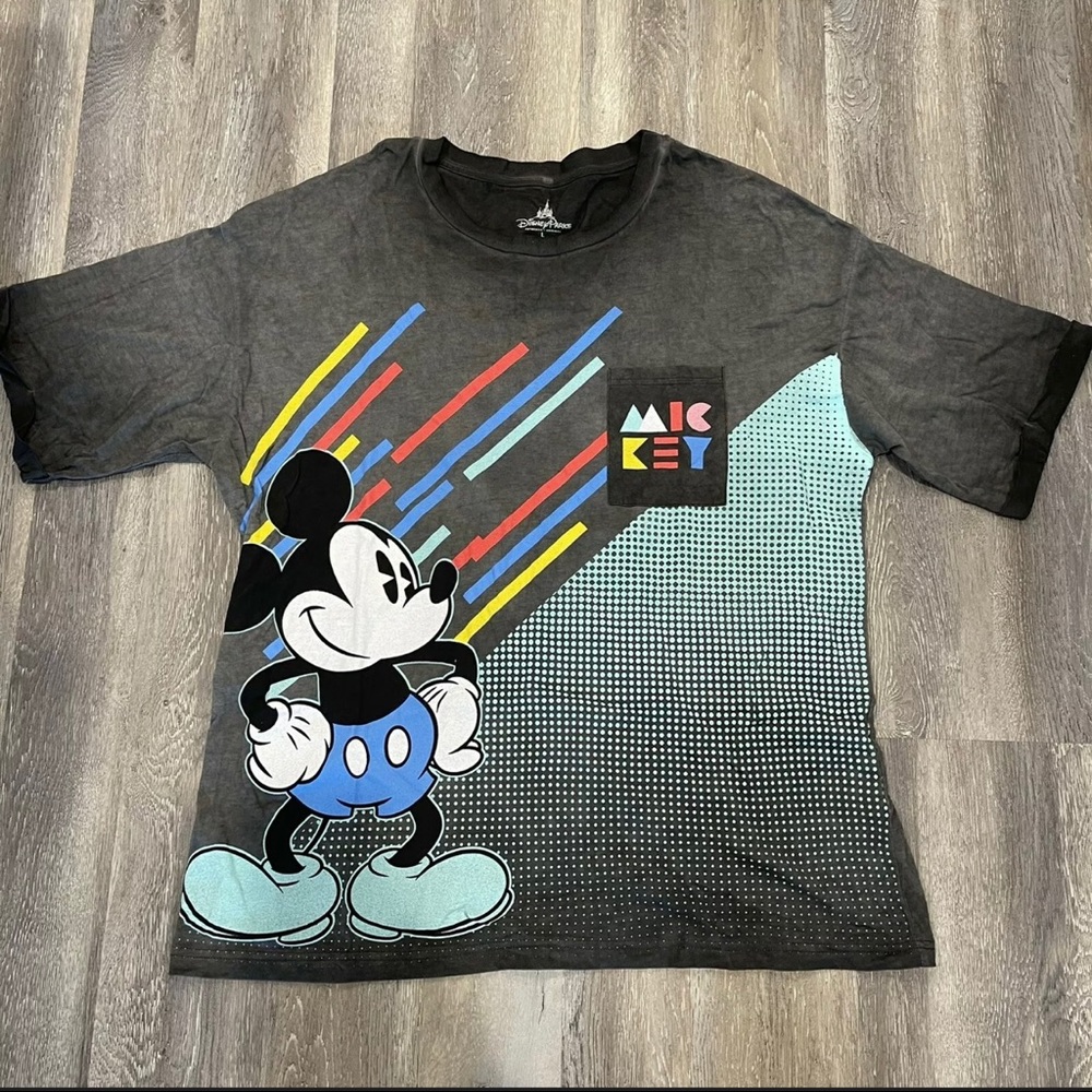 Disney Retro Mickey Mouse Mens T Shirt Large Grey